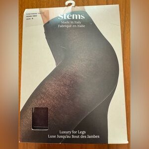 Stems Luxury Cashmere Tights, Wine Red. Size S. NEW